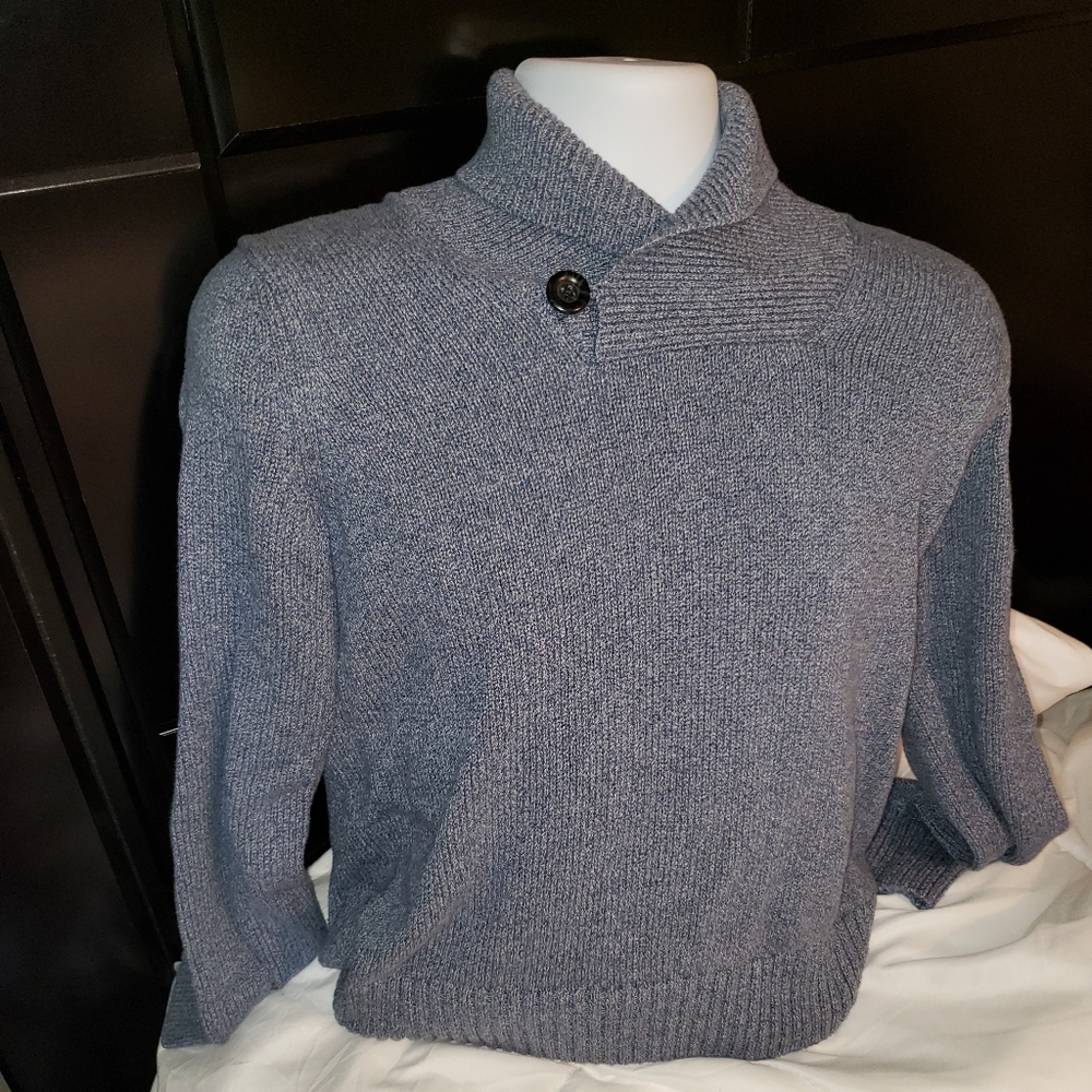 XS Gap Sweater 100% cotton Algodon Navy Heather Blue lexcellent condition
